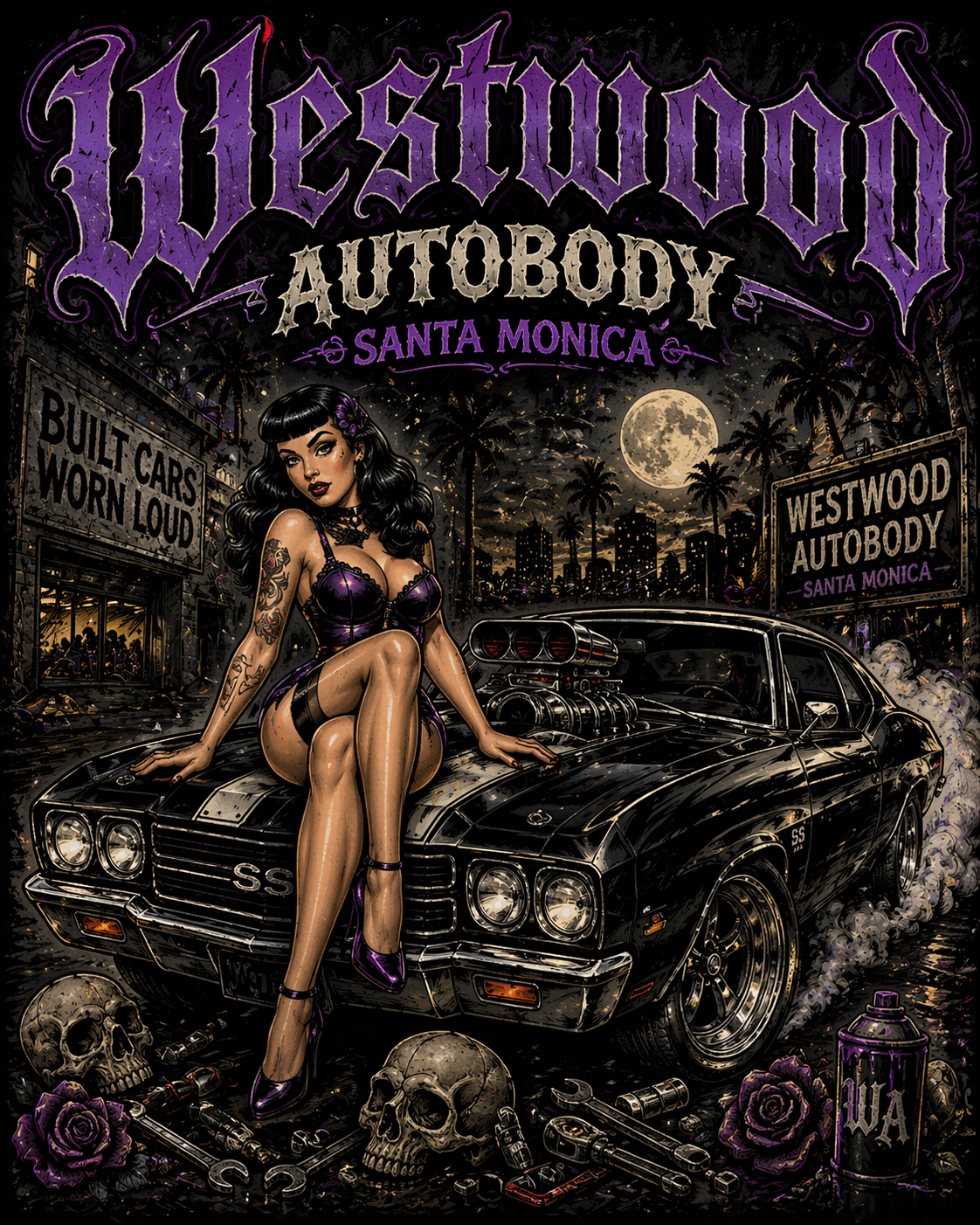 Customized shirts by Westwood Autobody Santa Monica