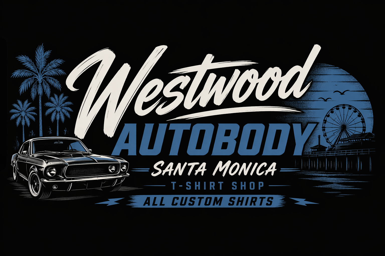 Customized shirts by Westwood Autobody Santa Monica