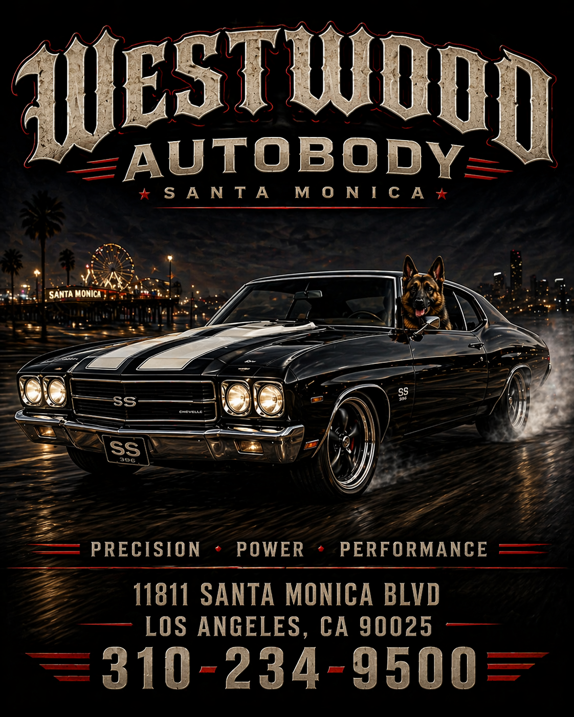 Customized shirts by Westwood Autobody Santa Monica